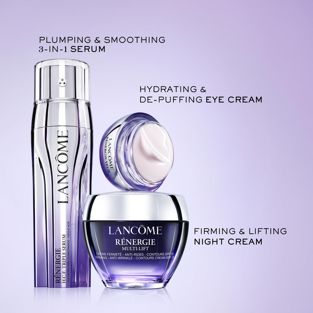 Lancôme Rénergie Lift in nighttime skincare setting suggesting restorative routine