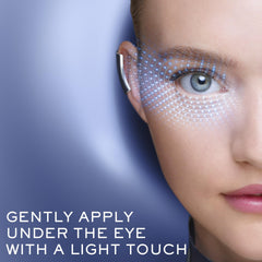 Label close-up of Lancôme Génifique showing active list for targeted dark-circle care benefit
