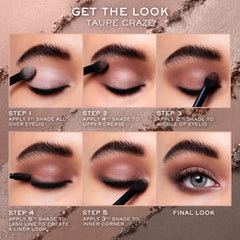 Lancôme Hypnôse in-use image applying metallic shade to lid for dimensional day-to-night effect