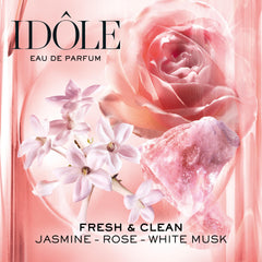 Lancôme Idôle Body Up in hand for size scale and convenient everyday-carry benefit