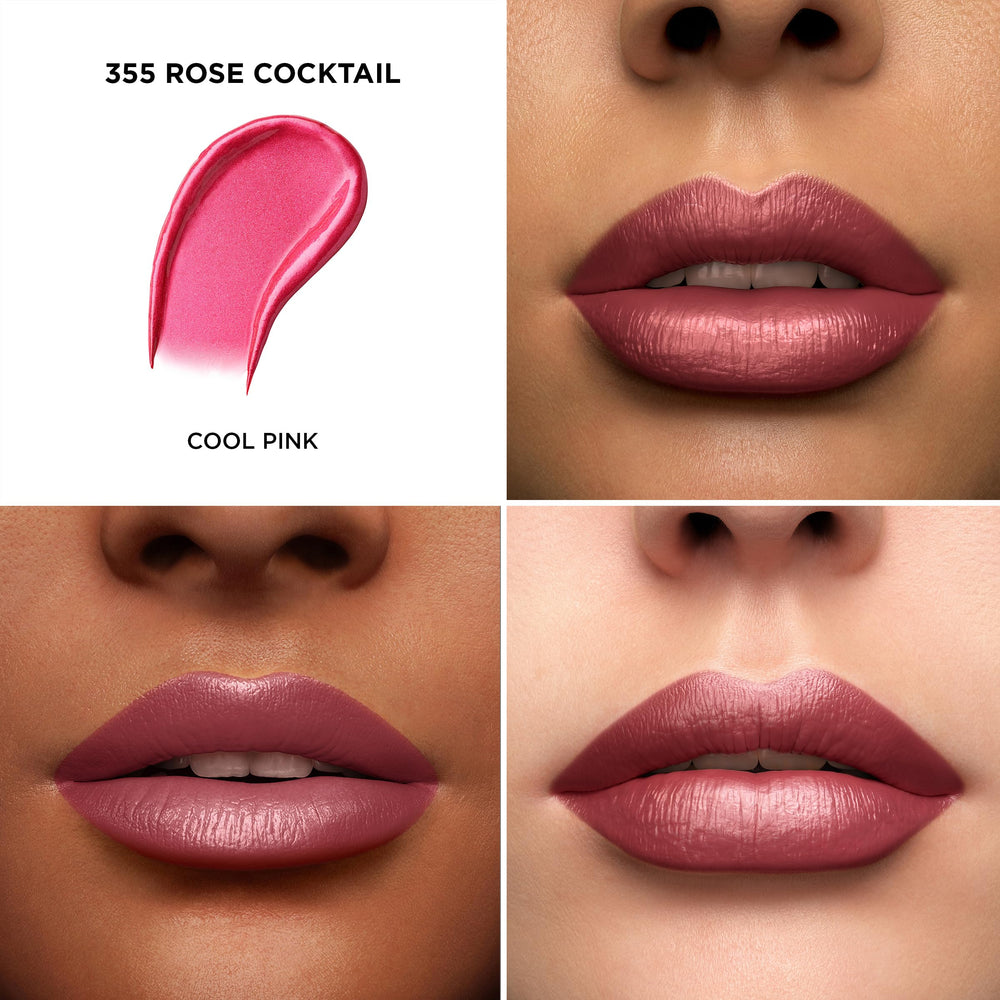 Lancôme lipstick open tube showing rose cocktail bullet and glide