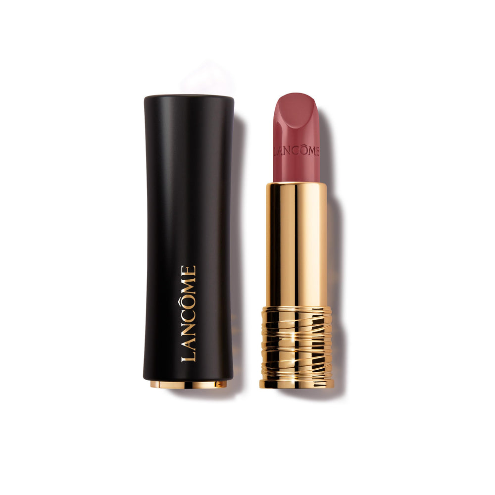 Lancôme front view of closed lipstick tube showing elegant packaging and brand appeal