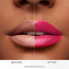 Lancôme lifestyle evening look with lips wearing shade, adding sophisticated polish.