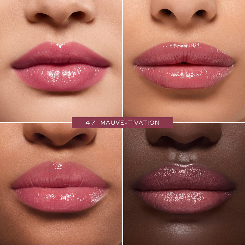 Lancôme on vanity with other makeup showing layering versatility benefit