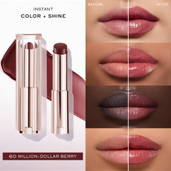Lancôme buttery texture close-up with visible shine and smooth glide benefit
