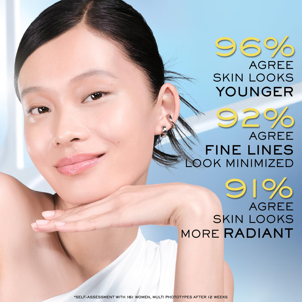 Lancôme pump detail showing controlled dispense for effortless daily application