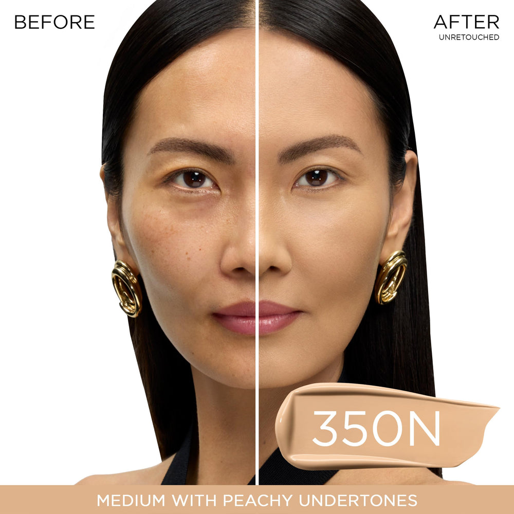 Lancôme pump and cap close-up highlighting easy dispensing benefit