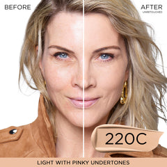 Lancôme bottle cap and pump detail illustrating precise dispensing benefit