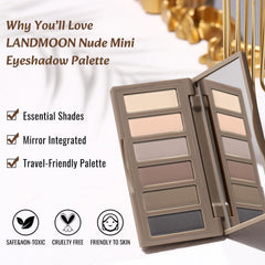 LANDMOON swatches on arm showing true taupe and brown payoff