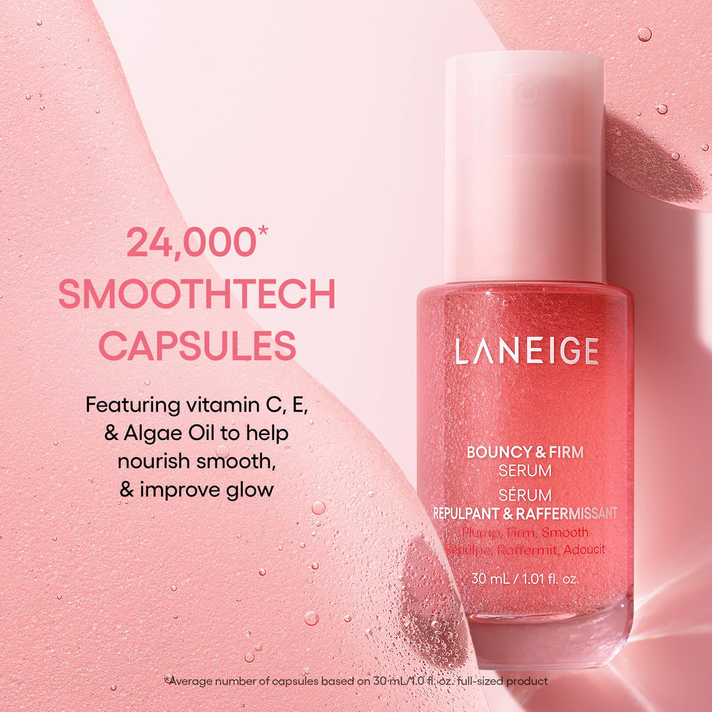 LANEIGE bottle beside everyday items showing actual size for scale