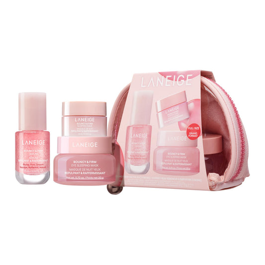 LANEIGE set front packaging showing complete travel skincare kit and convenience