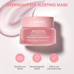LANEIGE label close-up of ingredients, emphasizes key active benefits
