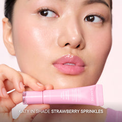 LANEIGE glossy serum texture showcasing smooth hydration and reflective finish