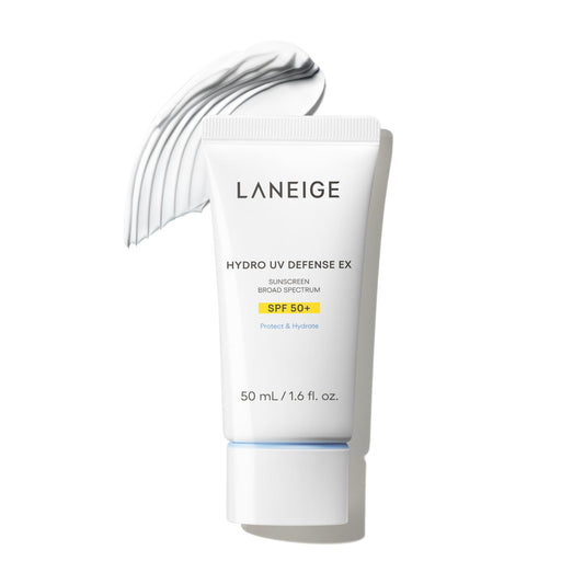 LANEIGE front bottle view showing SPF 50+ protection and hydration benefit