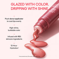 Lip serum wand with gloss on tip demonstrating LANEIGE precise, shiny application