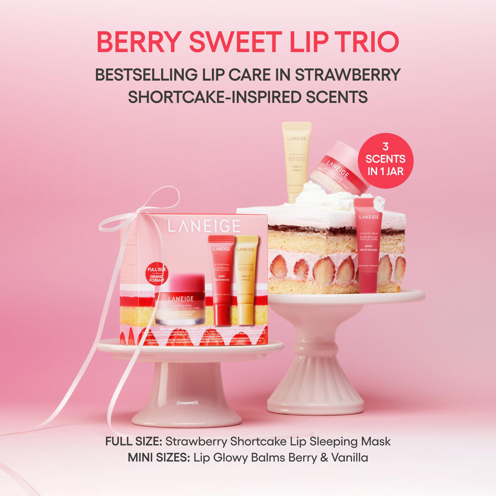 LANEIGE Lip Sleeping Mask Strawberry Shortcake jar highlighting nourishing formula