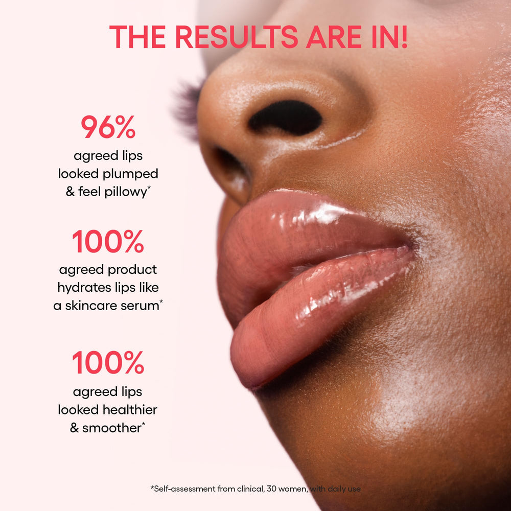 Peach Glaze swatch on hand showing LANEIGE glossy peach-coral tint