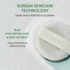 LANEIGE powder close-up showing ultra-fine texture for soft-focus finish