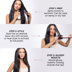L'ANGE HAIR mist on damp hair before blow-dry to improve styling efficiency