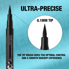 LANGMANNI eyeliner wing on model eye demonstrating clean precision