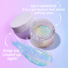 LANGMANNI full-body festival makeup look demonstrating bold sparkle