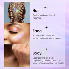 LANGMANNI full-face festival makeup demonstrating multidimensional shimmer