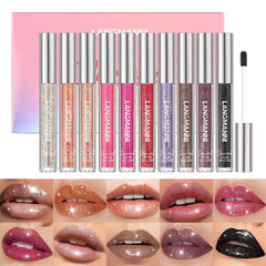 LANGMANNI front packaging showing full lip gloss set, great gift presentation