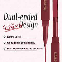 LANGMANNI texture swatches on arm showing creamy matte formula and true color