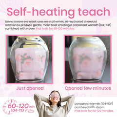 LANNA opened mask releasing warm steam indicating soothing heat
