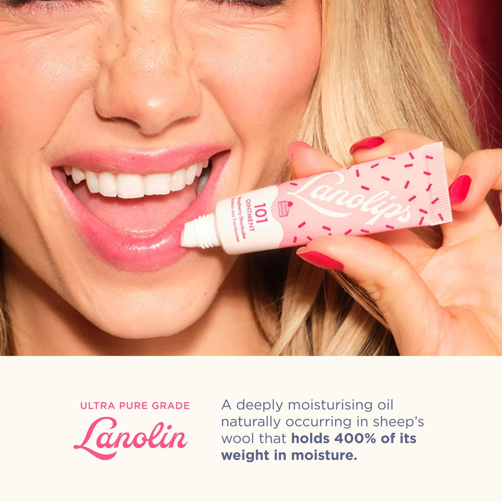 Lanolips lanolin ingredient drop highlighting purity and deep moisturizing benefit