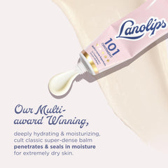 Lanolips overnight mask swipe on finger showing creamy layer for overnight hydration
