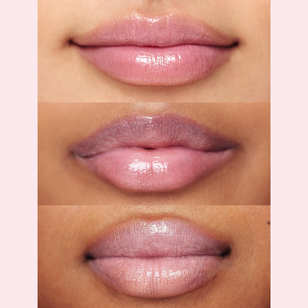 Detail of Lanolips being applied to lips emphasizing smooth coverage and shine