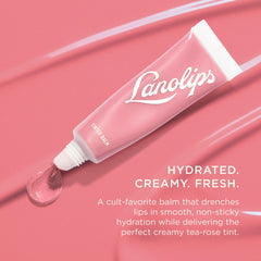 Lanolips tube open with visible balm tip demonstrating quick, mess-free application benefit