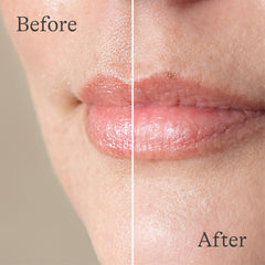 Lansinoh before and after lips demonstrating visible smoothing