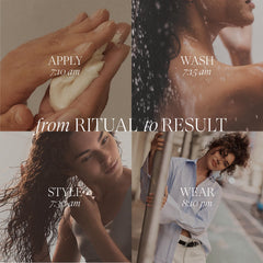 L’ANZA cream in palm demonstrating easy spreadability and detangling