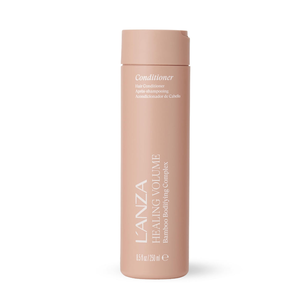 L’ANZA front bottle showing product label and volume benefit