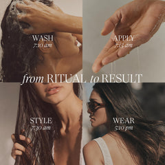 L’ANZA being applied to damp hair for heat protection and smoother styling