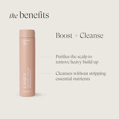 L’ANZA creamy lather texture demonstrating gentle cleansing