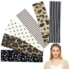 LAPOHI headbands front view showing six-pattern set and organized packaging benefits style variety