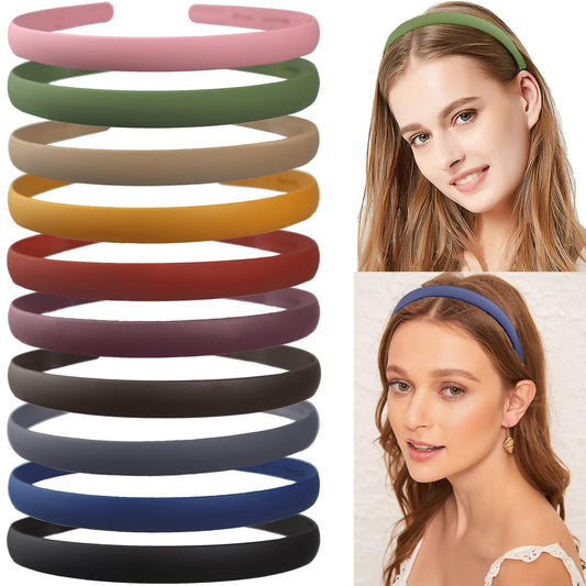 LAPOHI front view of ten colorful headbands showing included colors and pack benefit