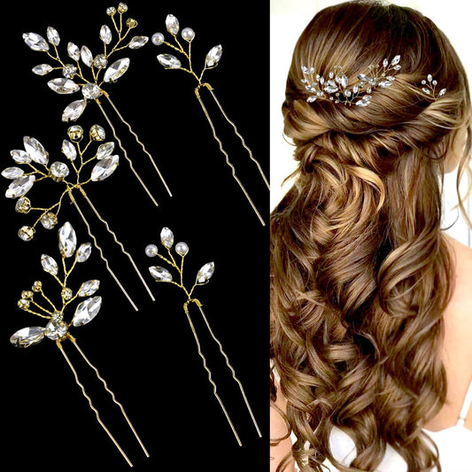 LAPOHI gold hair pins front view showing elegant set and compact packaging benefit: ready-to-use