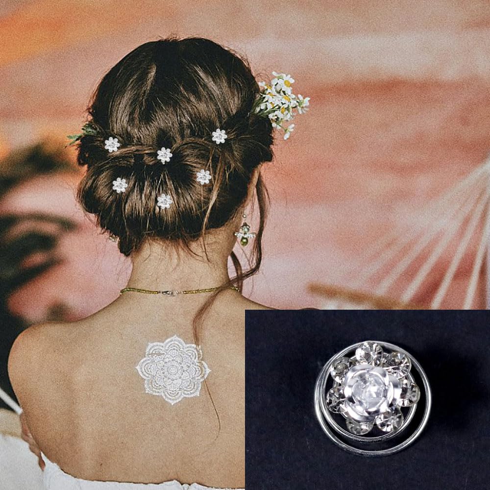 LAPOHI in-use in bridal updo adding secure decorative shine