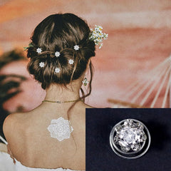 LAPOHI in-use in bridal updo adding secure decorative shine