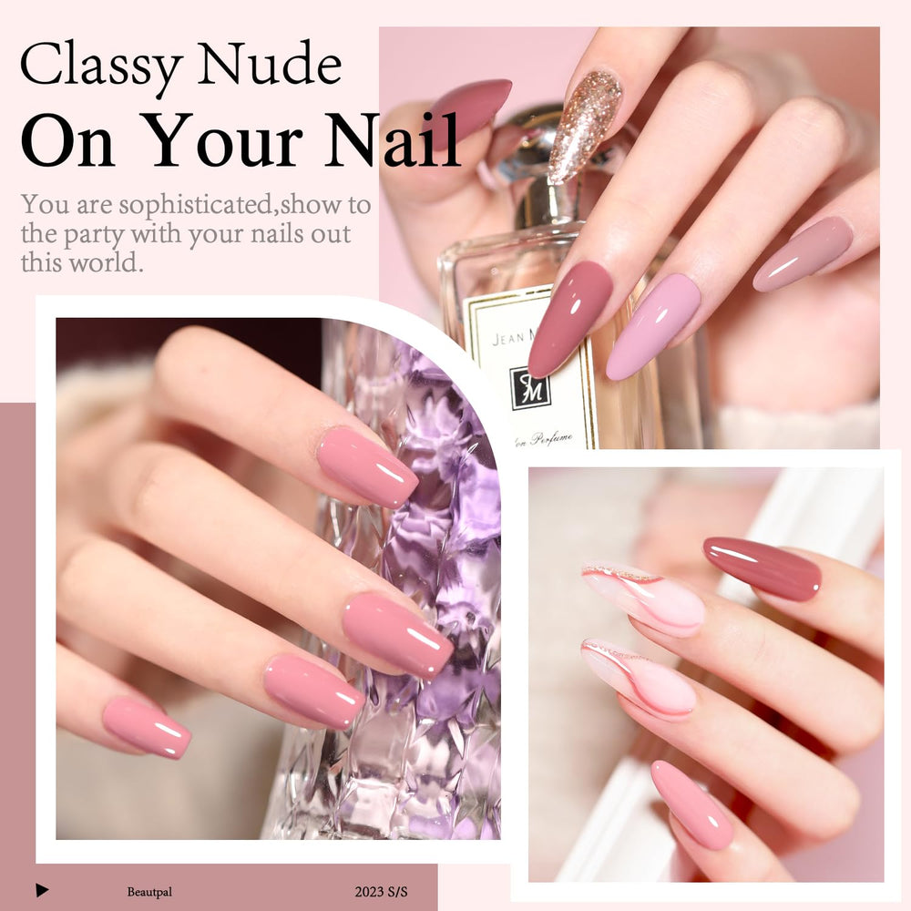 Larvall Beautpal close-up on mauve nude bottle highlighting creamy pigment and gloss