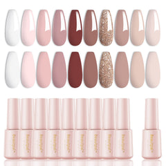 Larvall Beautpal front packaging showing 10 nude gel polish bottles and gift-ready box