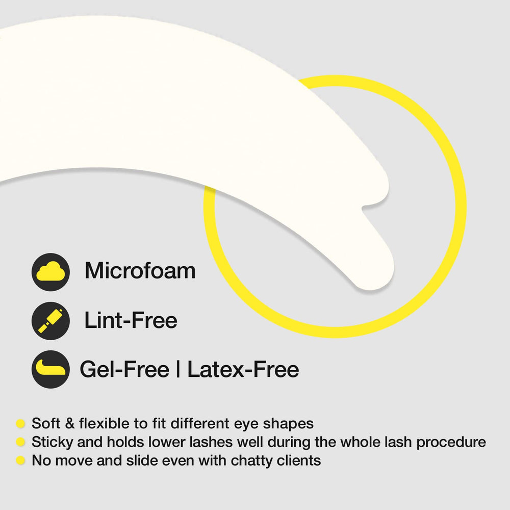 LASHVIEW pad applied on model eye demonstrating secure lower-lash isolation