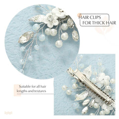 Latious barrette placed in half-up hairstyle adding romantic accent benefit