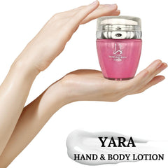 Lattafa YARA on bathroom vanity depicting everyday use and lifestyle appeal