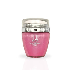 Lattafa YARA lotion texture closeup demonstrating creamy quick-absorbing moisture