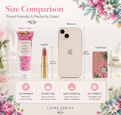 Laura Ashley travel pouch with tubes illustrating convenient portability benefit